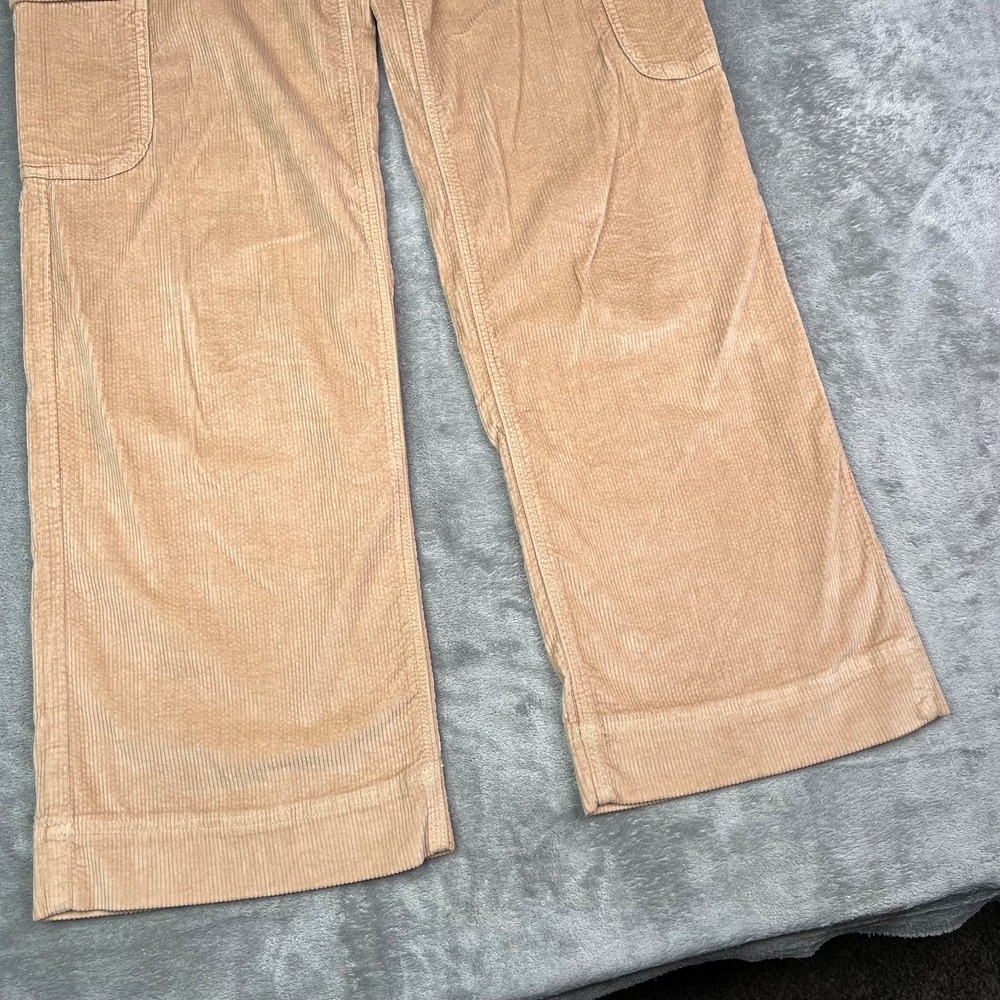 American Eagle Jeans Womens 00 Tan Corduroy Super High Rise Wide Leg Baggy Cargo - Picture 4 of 16
